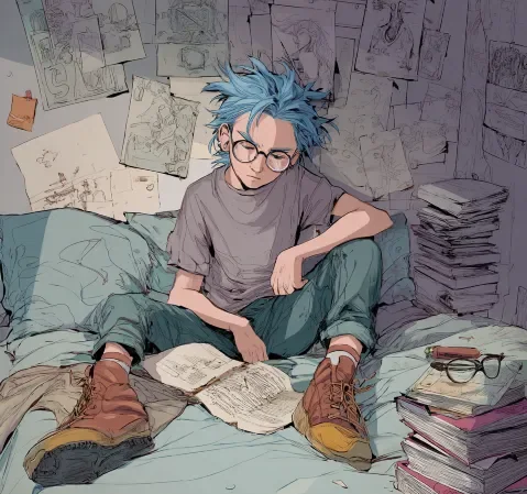 奇幻漫画《龙族契约》封面，少年与龙对视